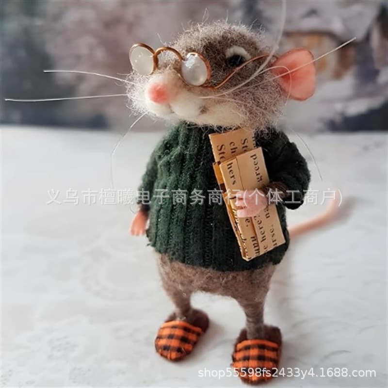 Christmas Needle Felt Mouse Decoration 2024 2