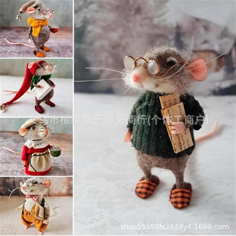 Christmas Needle Felt Mouse Decoration 2024 4