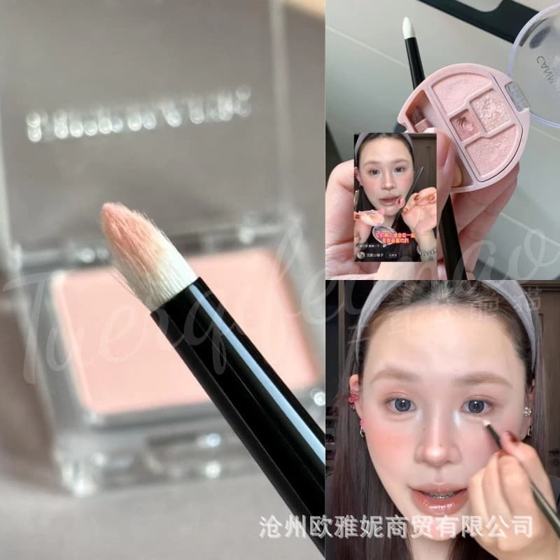 Conical detail brush eyelid silkworm brightening brush tip cone wool smudge brush animal hair eye shadow brush eye head makeup brush 2
