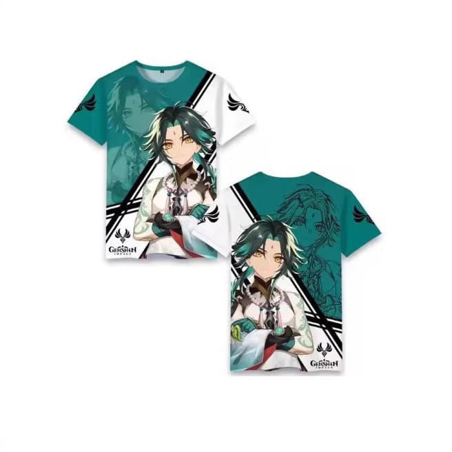 Genshin Impact, men's sports T-shirt for leisure, 3D, with short sleeve 2