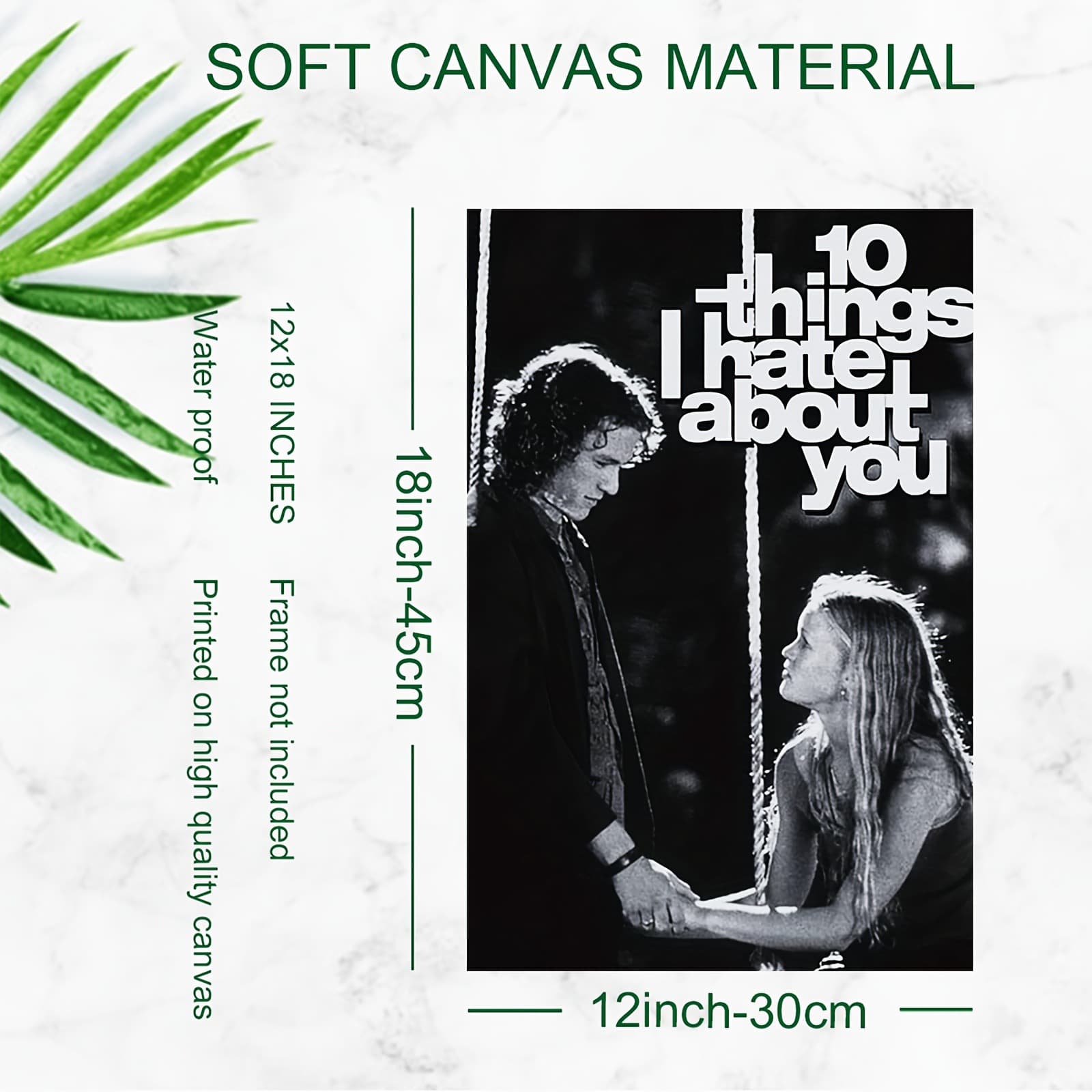 Movie Poster 10 pieces I hate about you Romantic love stories Canvas art Frameless wall decoration 4