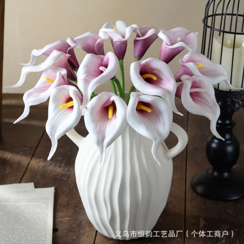 (Wholesale), realistic polyurethane small calla lilies, flower arrangements, photography props 2