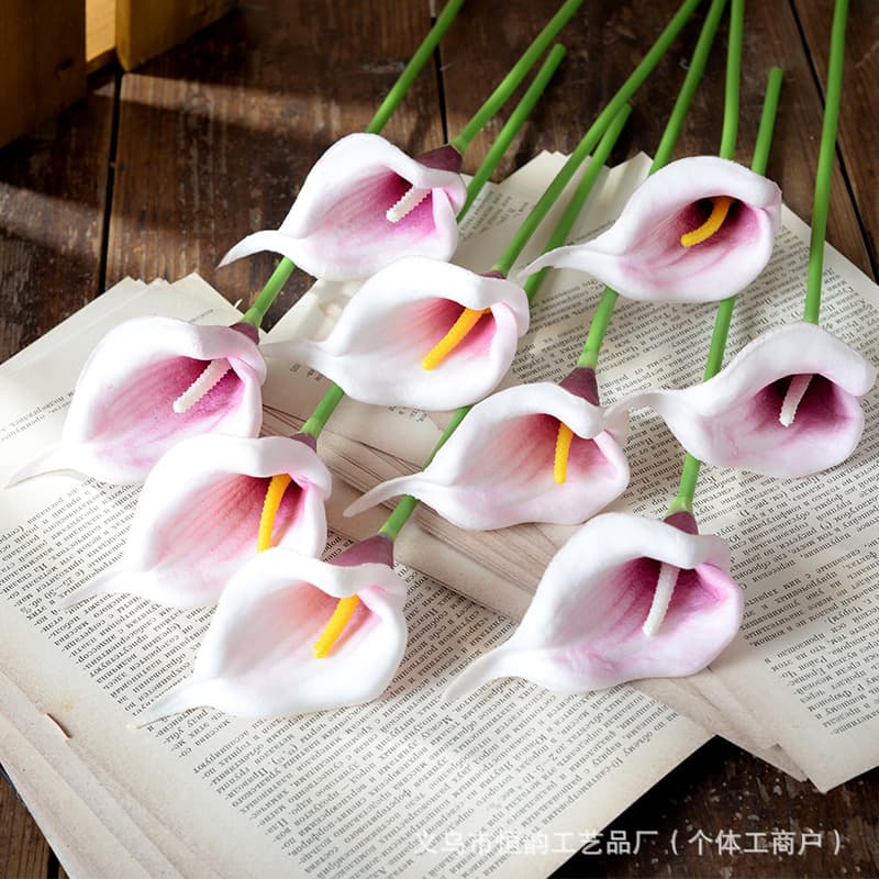 (Wholesale), realistic polyurethane small calla lilies, flower arrangements, photography props 3