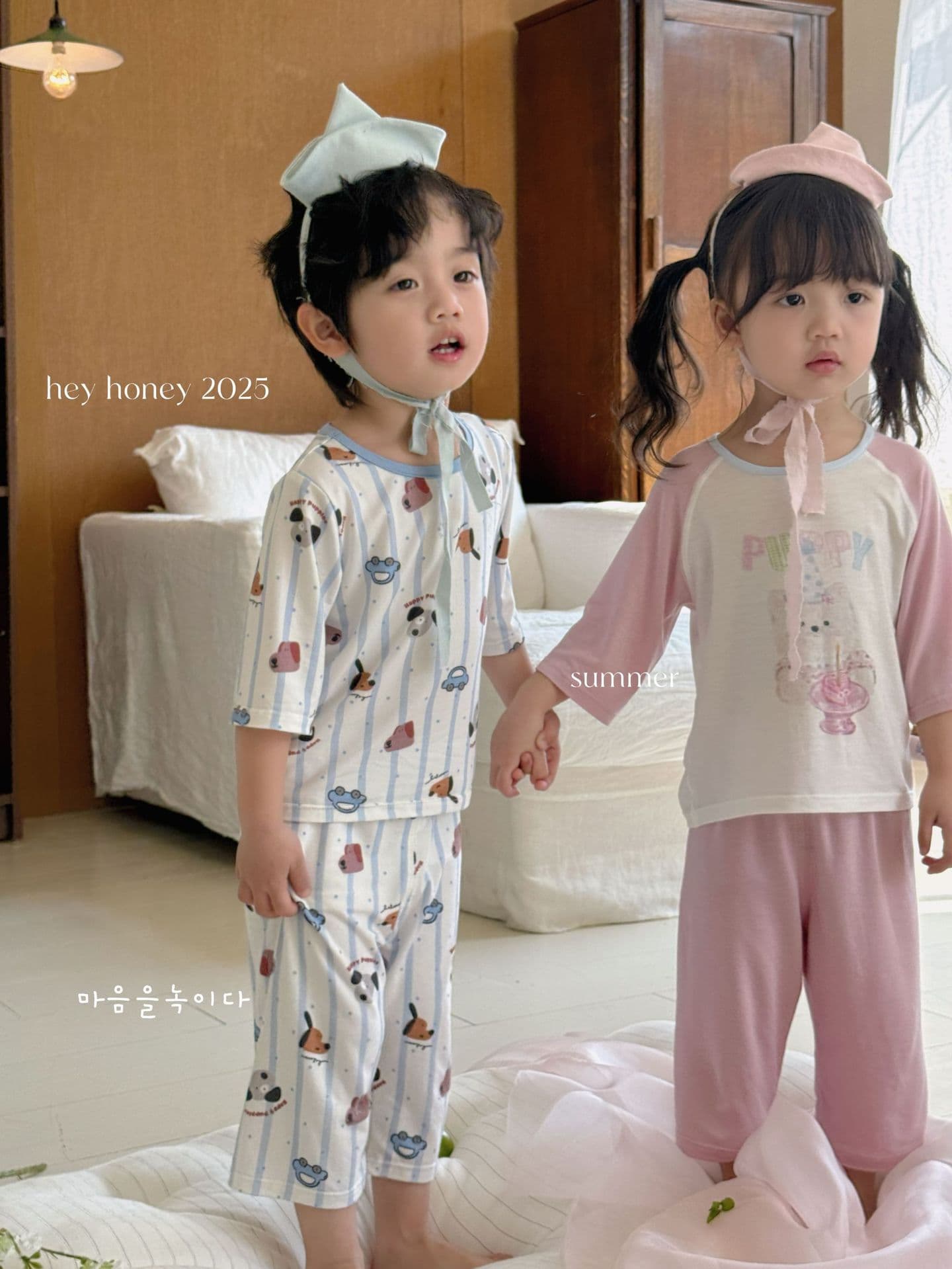 Children's pijama, sleeves, cartoon set for men and women 4