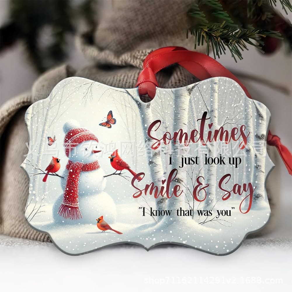 Cross-border acrylic flat Christmas ornaments, Christmas tree holiday decoration pendants, snowman commemorative decorative pendants 2