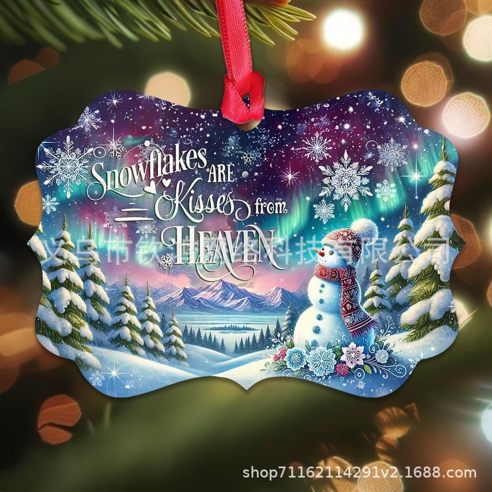 Cross-border acrylic flat Christmas ornaments, Christmas tree holiday decoration pendants, snowman commemorative decorative pendants 4