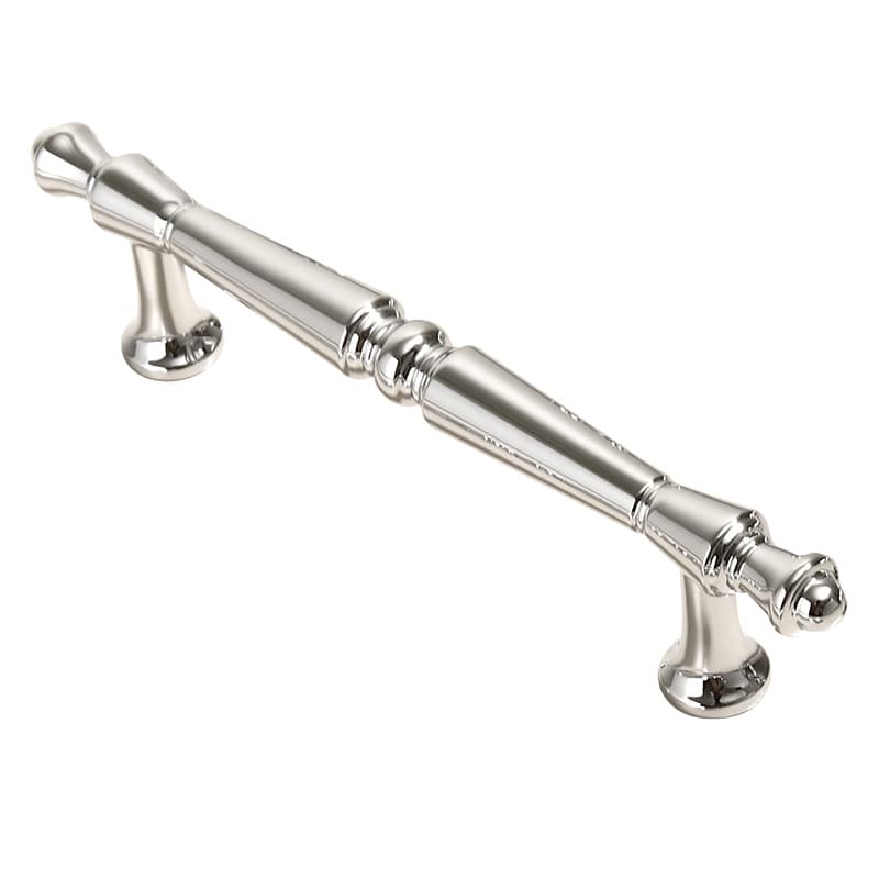 French zinc alloy wardrobe door handle modern simple chrome plated bright silver drawer single hole cabinet solid handle 5