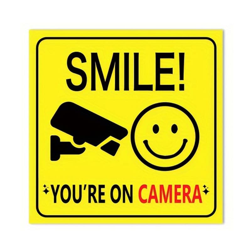 Smile in front of camera outdoor video surveillance range warning CCTV security camera sign customization 5