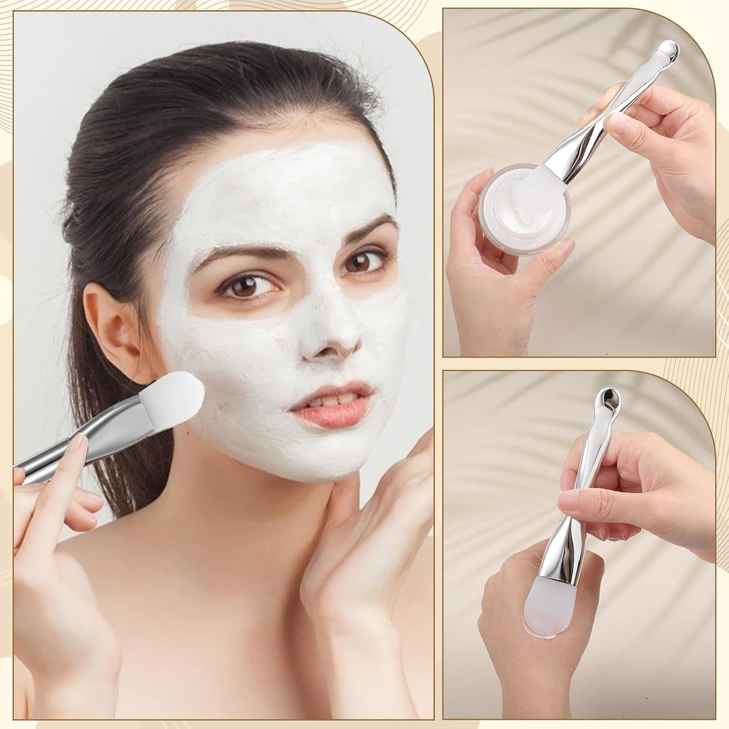 Double-sided face mask, cosmetic silicone brush, silicone cream, easy application 2