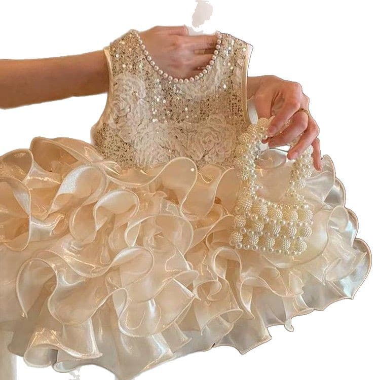 Summer clothing, small princess costume, girl's skirt, dress, western style, special occasion clothing 5