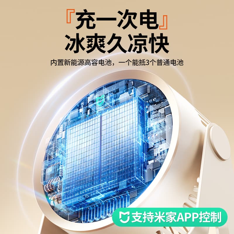 Connected to Mijia APP silent desktop fan desktop fan USB charging student dormitory electric fan office 4