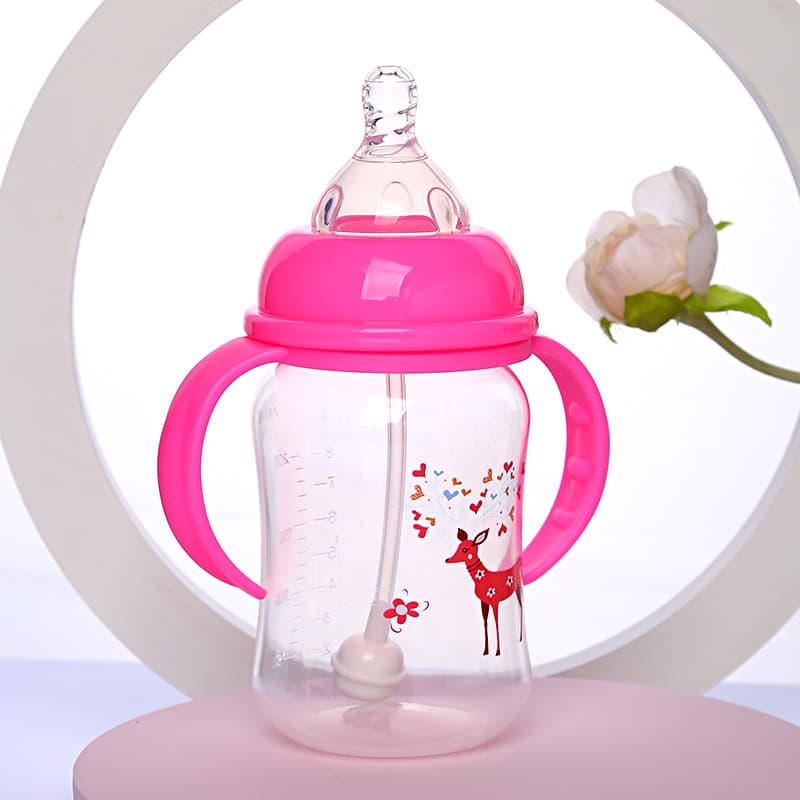 Children's anti-colic feeding bottle for mother and baby for new born, capacious handle, bottle detergent, wide neck 3