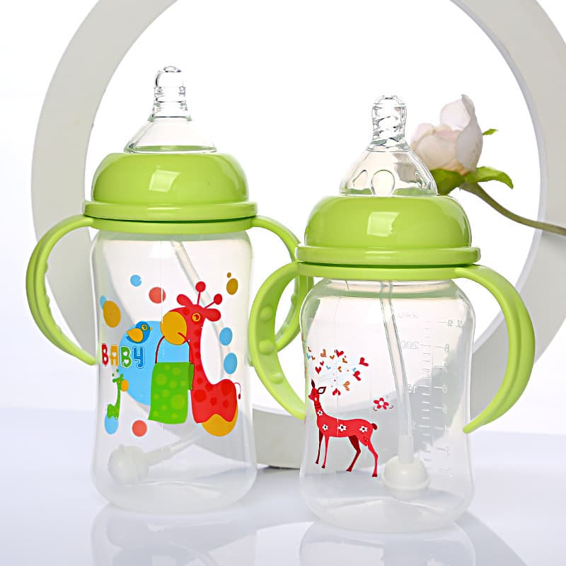 Children's anti-colic feeding bottle for mother and baby for new born, capacious handle, bottle detergent, wide neck 1