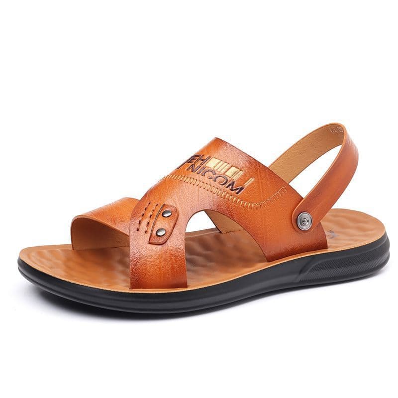 Cool leather summer non-slip beach sandals 5