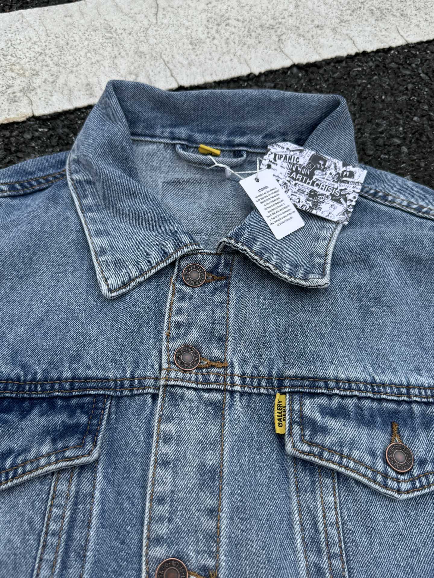 Jacket with zipper, hand painting, American style, with embroidery 5