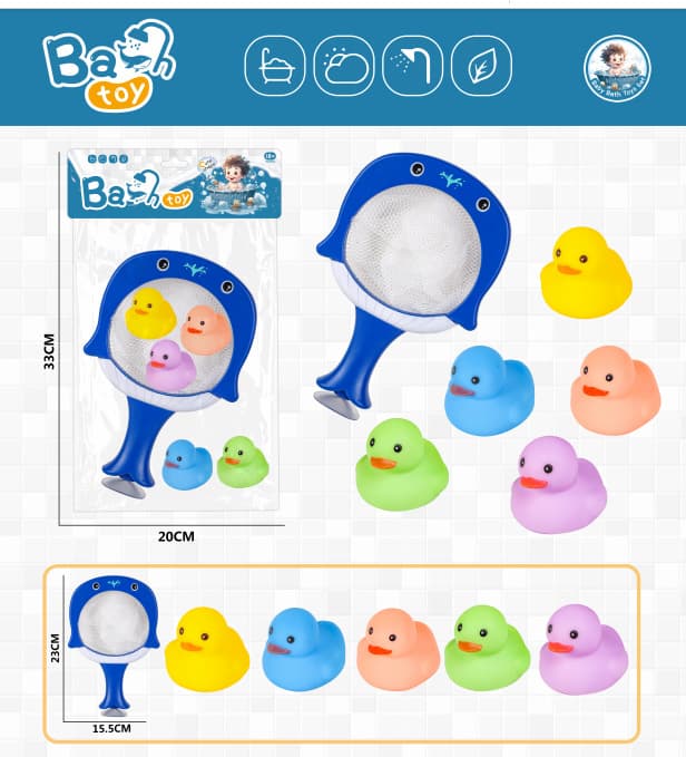 Children's baby hygiene product play in water for bath, swimming pool with animals, fishing net for boys and girls, toy 9