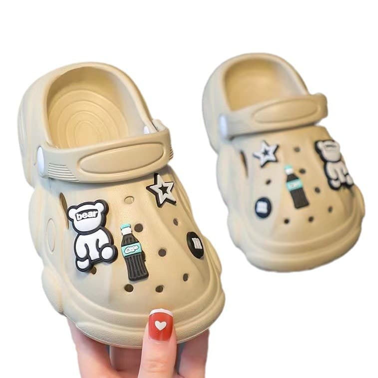 Summer cartoon mule, children's non-slip Crocs-style slippers for men and women odorless, family style, closed toe 5