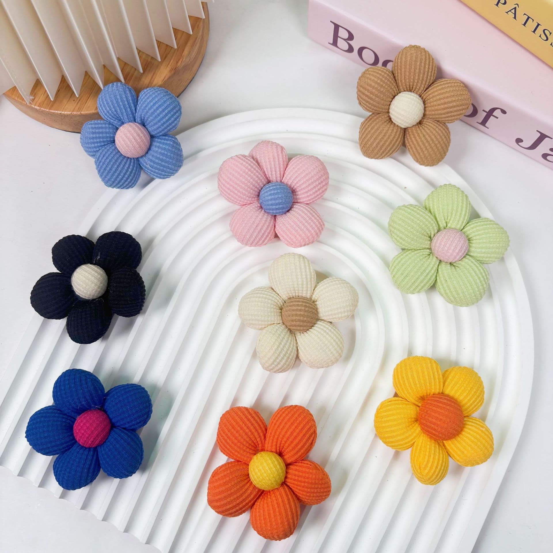 Cotton accessory, brooch solar-powered, accessories, bag, flowered, DIY 1