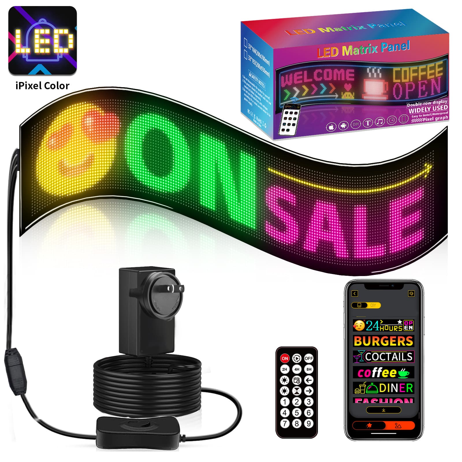 Popular Flexible LED Advertising Soft Screen APP Bluetooth Display Scroll Wording Double Row Store Signboard Display Soft Screen 5
