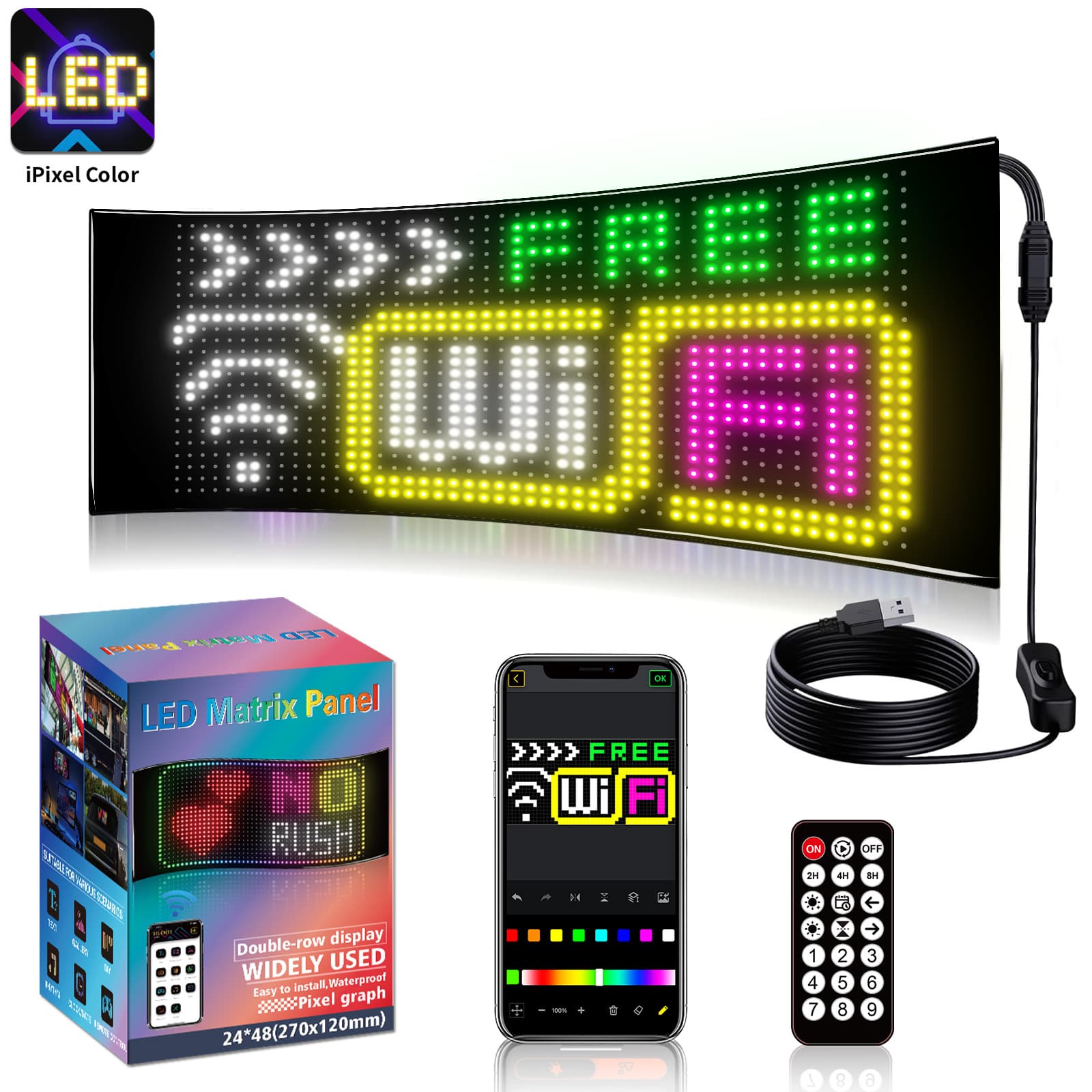Popular Flexible LED Advertising Soft Screen APP Bluetooth Display Scroll Wording Double Row Store Signboard Display Soft Screen 1