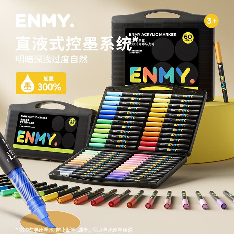 Enmi Acrylic Marker Drawing Apron with Washable Non-Toxic Crayons 1