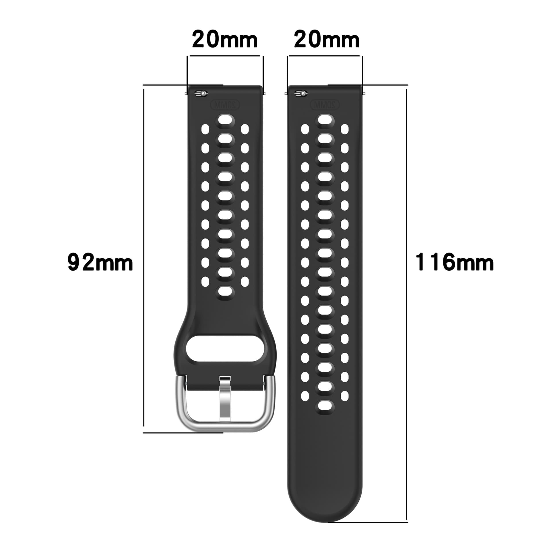 Suitable for Huami Amazfit Acitve2 hole silicone strap Samsung Huawei universal breathable sports 3