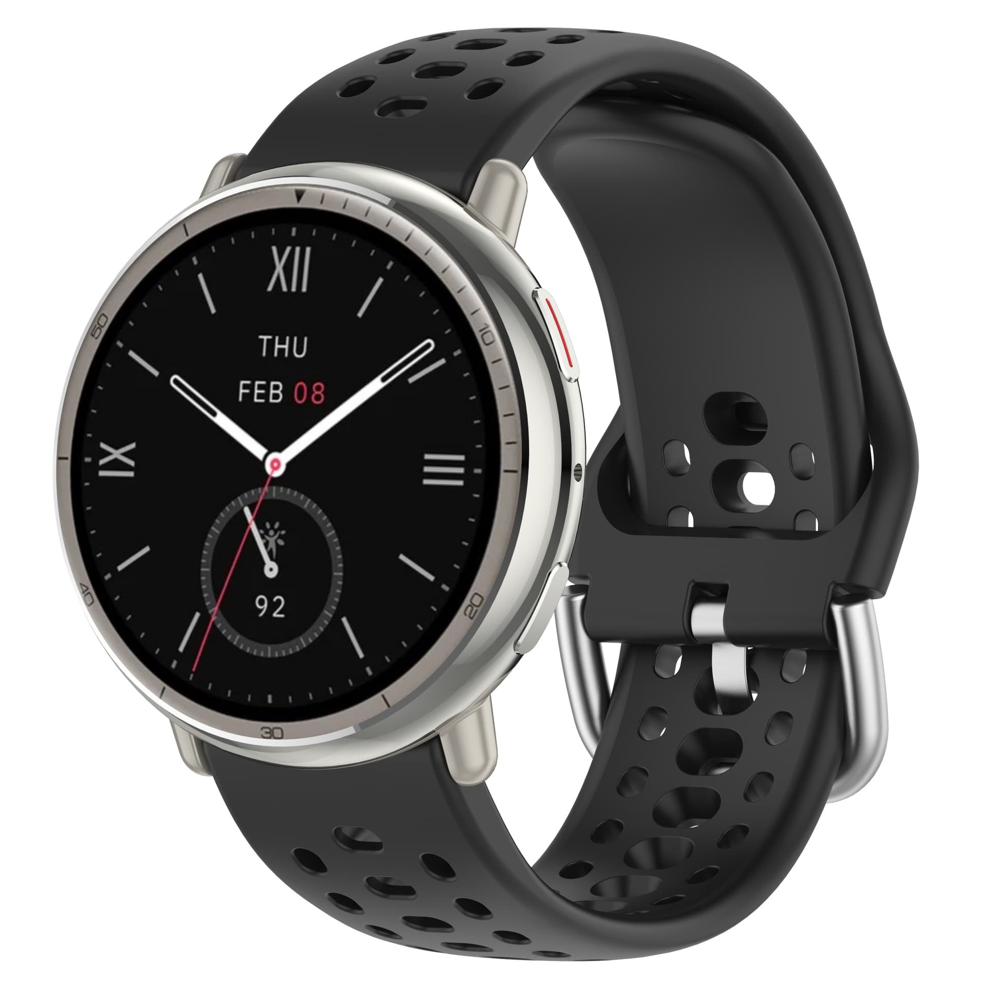Suitable for Huami Amazfit Acitve2 hole silicone strap Samsung Huawei universal breathable sports 4