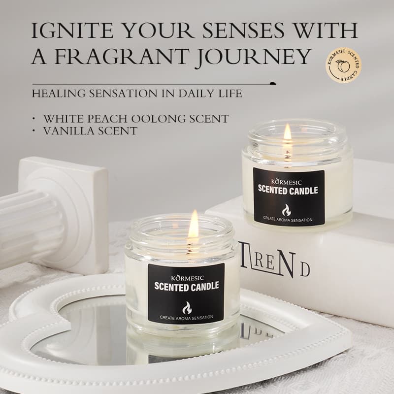 KORMESIC White peach vanilla aroma aroma aroma candles Scented candles cross-border foreign trade manufacturers wholesale 2