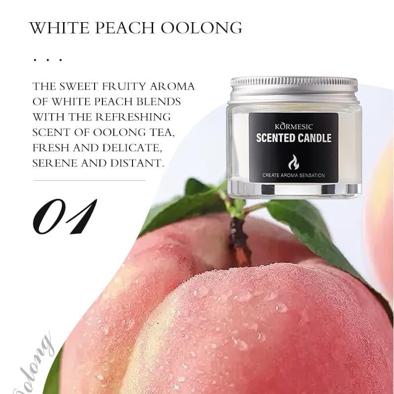 KORMESIC White peach vanilla aroma aroma aroma candles Scented candles cross-border foreign trade manufacturers wholesale 3