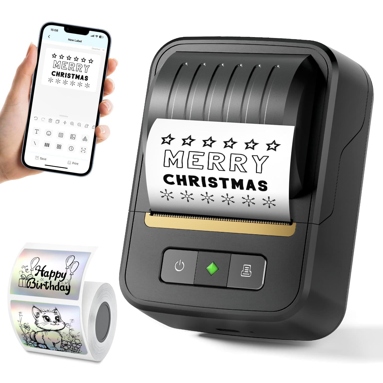 Mini printer portable thermal label printer Bluetooth inkless commercial price barcode label printer 5