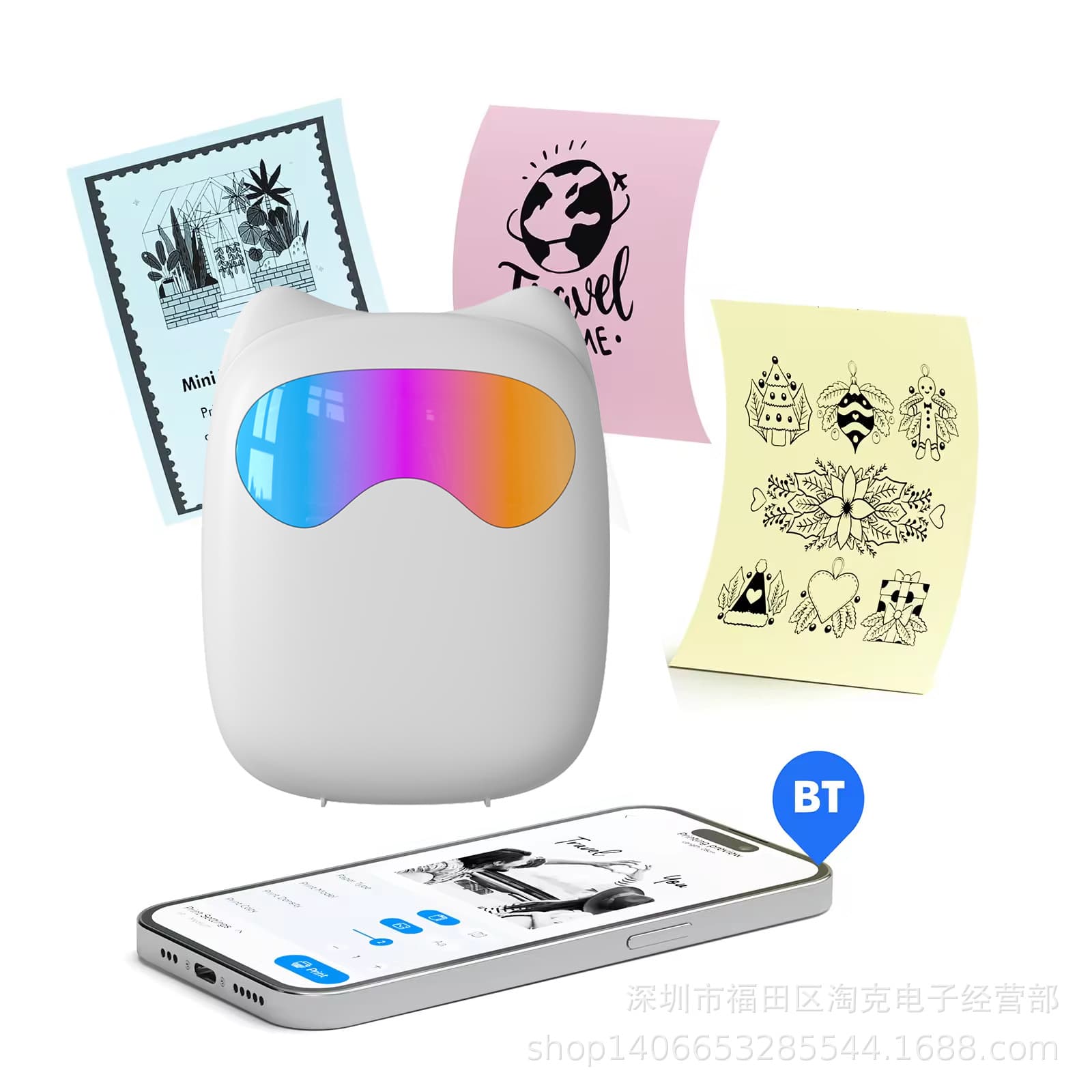 Sticker, handheld photo, wireless printer, bluetooth 5