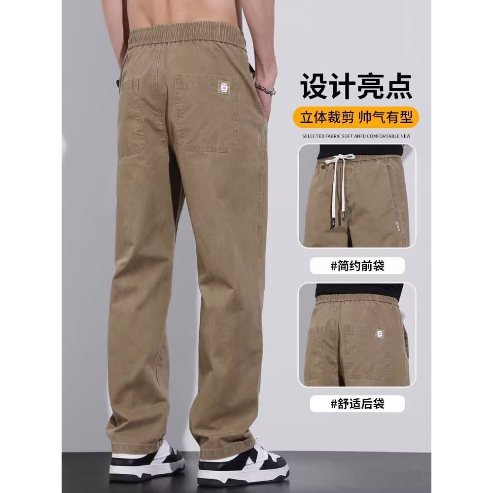 Summer solid color thin wear-resistant retro trousers, city style, oversize, American style 2