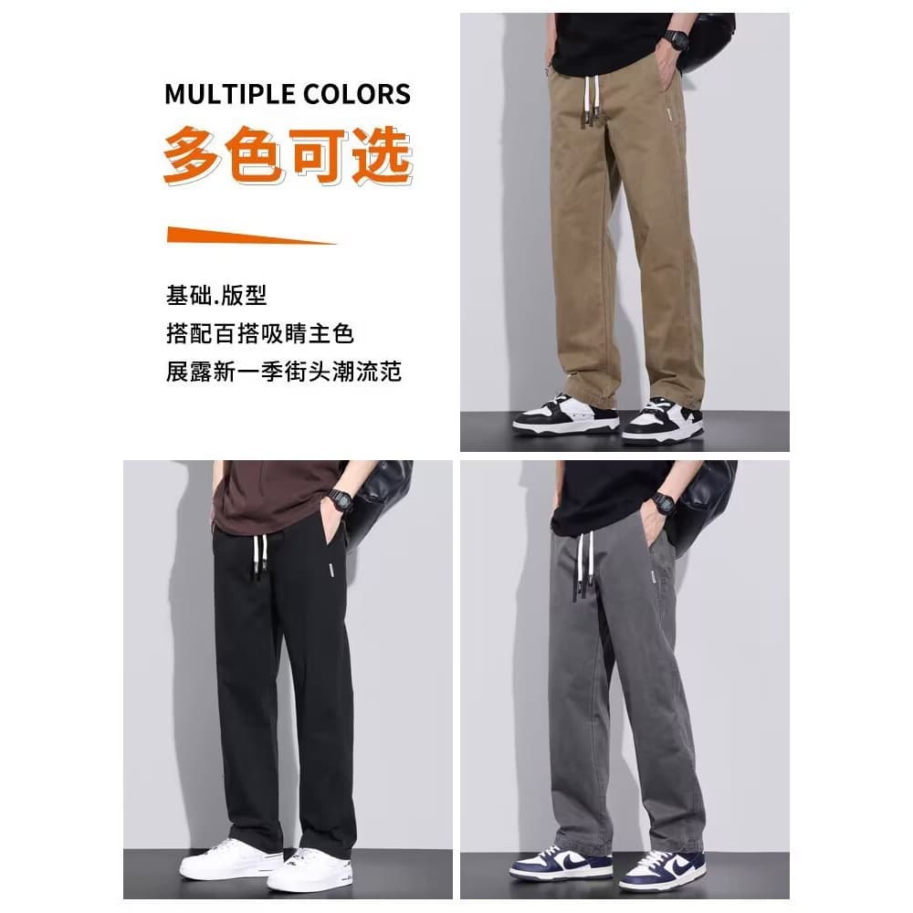 Summer solid color thin wear-resistant retro trousers, city style, oversize, American style 3