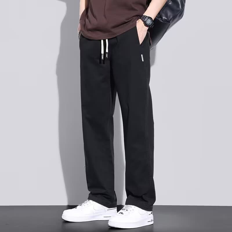 Summer solid color thin wear-resistant retro trousers, city style, oversize, American style 4