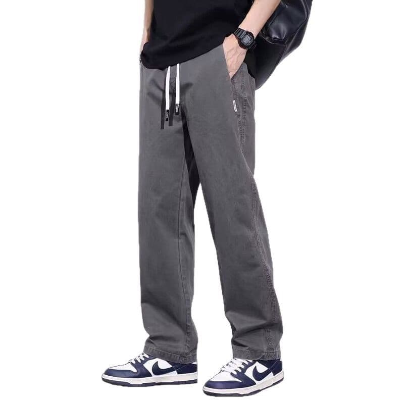 Summer solid color thin wear-resistant retro trousers, city style, oversize, American style 5