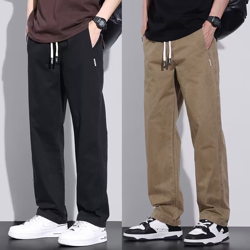 Summer solid color thin wear-resistant retro trousers, city style, oversize, American style 1
