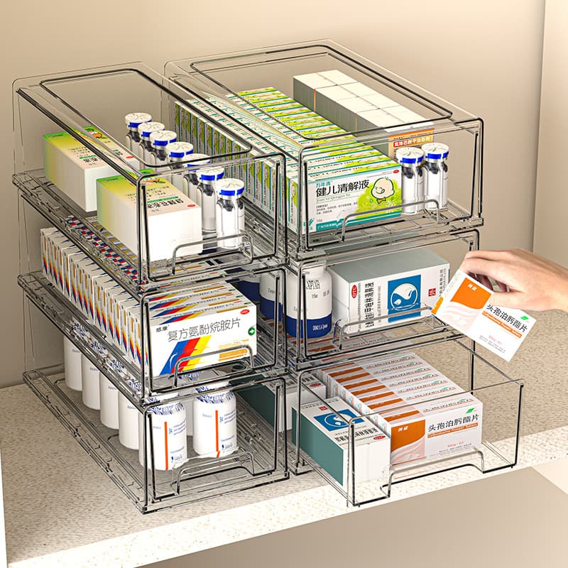 Yangyang Fish Transparent Stackable Desktop Storage Box Drawer 1