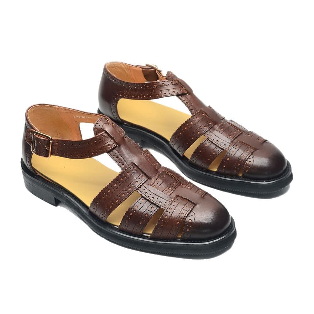 Design summer sandals, genuine leather, adjustable strap 5