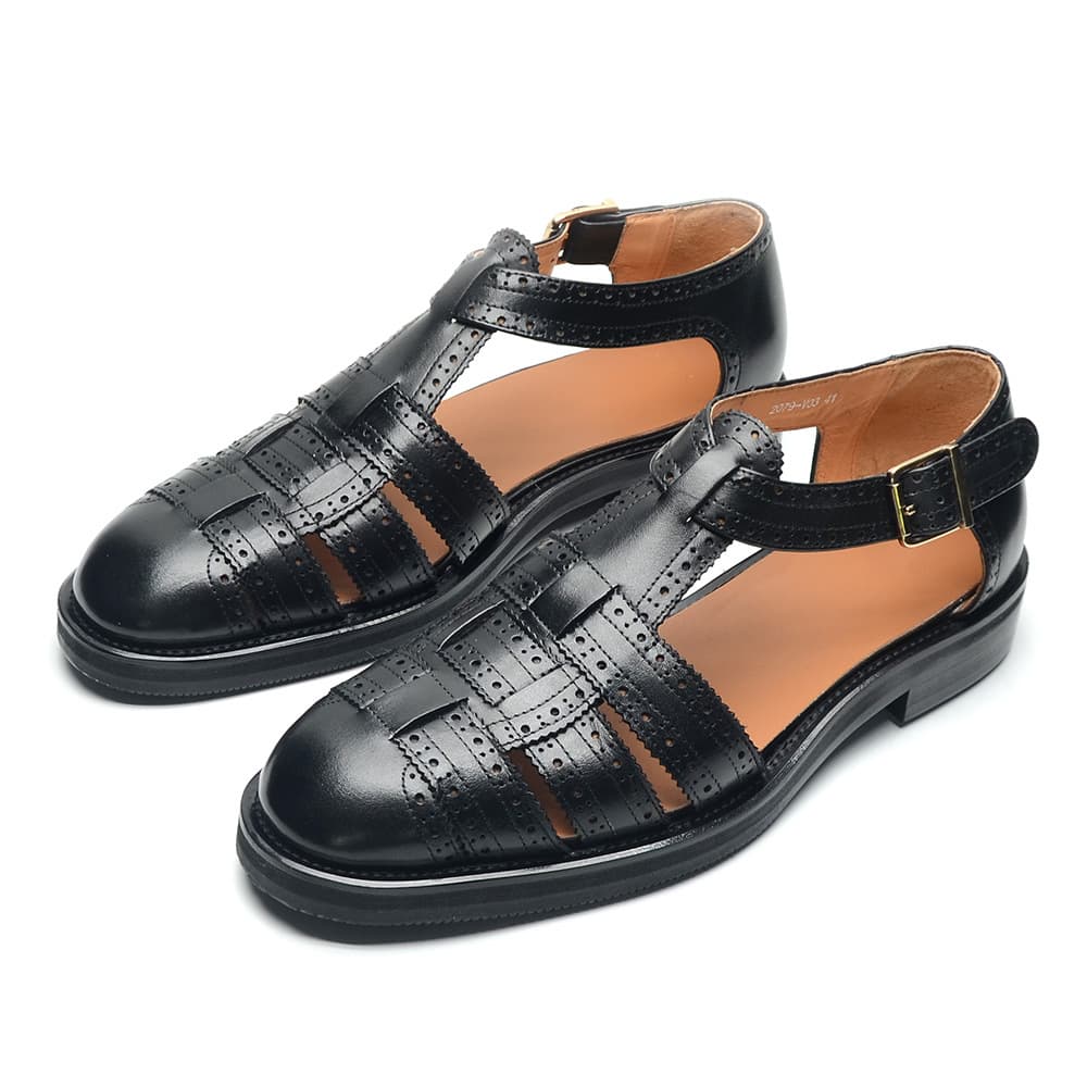 Design summer sandals, genuine leather, adjustable strap 1