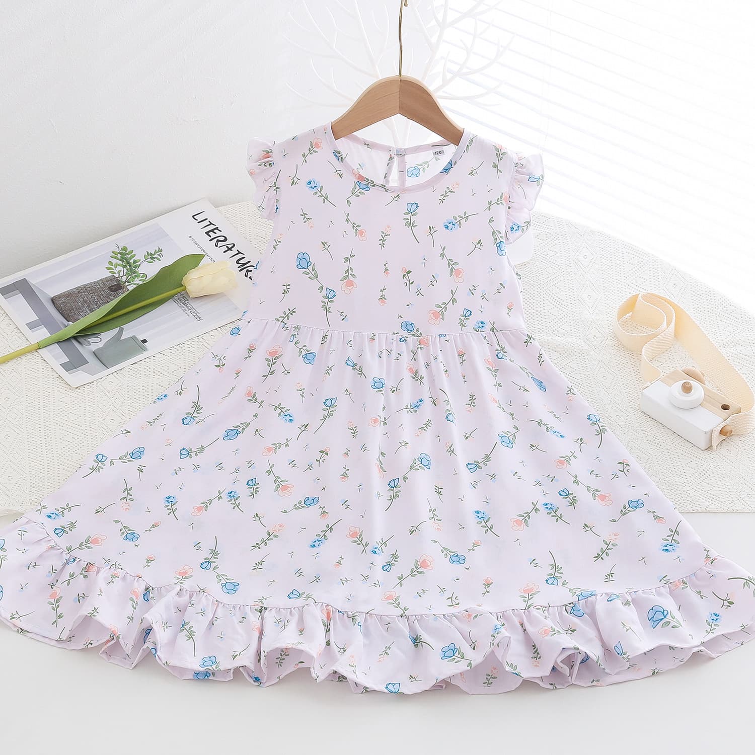 Summer clothing girl's, thin girl's skirt, beach dress, for teenagers, floral print 4