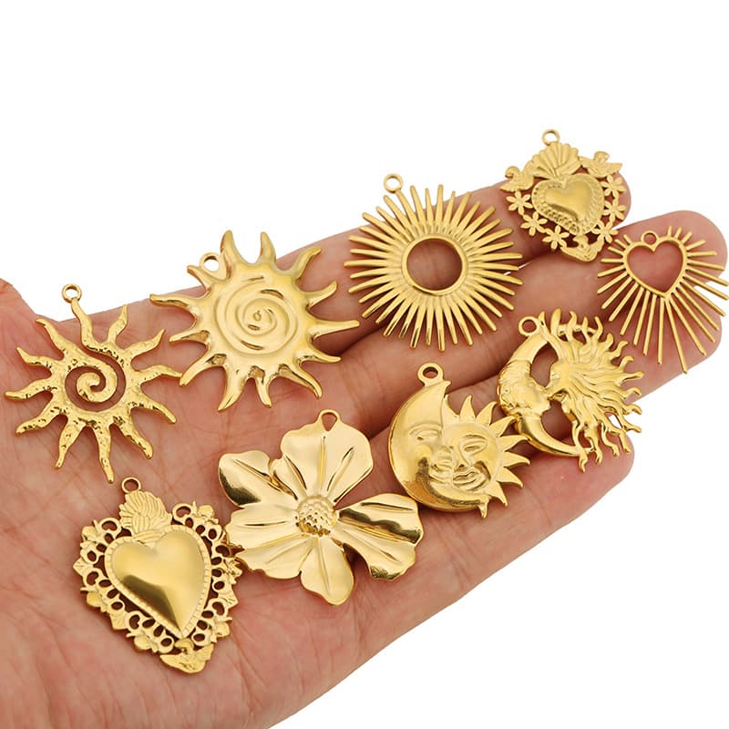 Anti mosquito coil stainless steel solar-powered, pendant, earrings, necklace, accessory, accessories, flowered, DIY 4