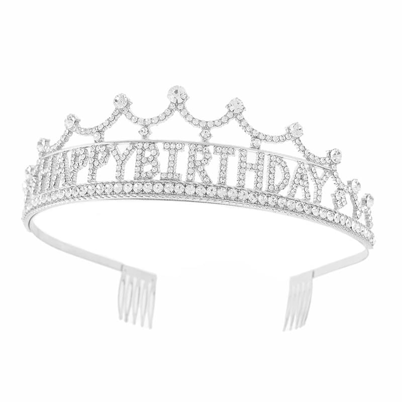 European and American cross-border letters HAPPY BRITHDAY Happy Birthday rhinestone alloy crown women's party headwear 3
