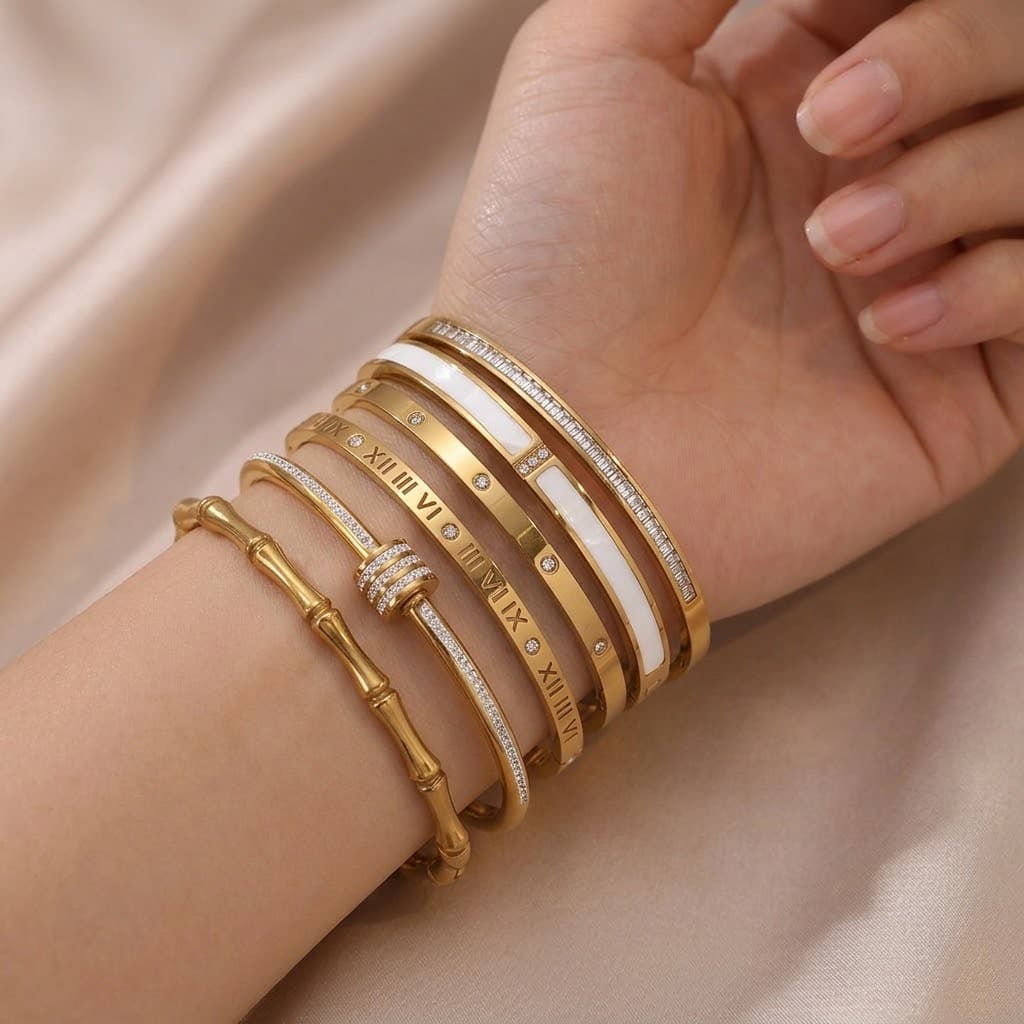 (Cross-border trading), fashionable trend women's bracelet, design elegant retro jewelry stainless steel, accessory, simple and elegant design 1