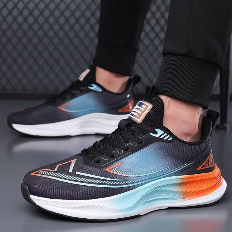 Men's shoes, summer breathable mesh sneakers, fashionable casual shoes, thick soles, lightweight non-slip sneakers, men's running shoes 4