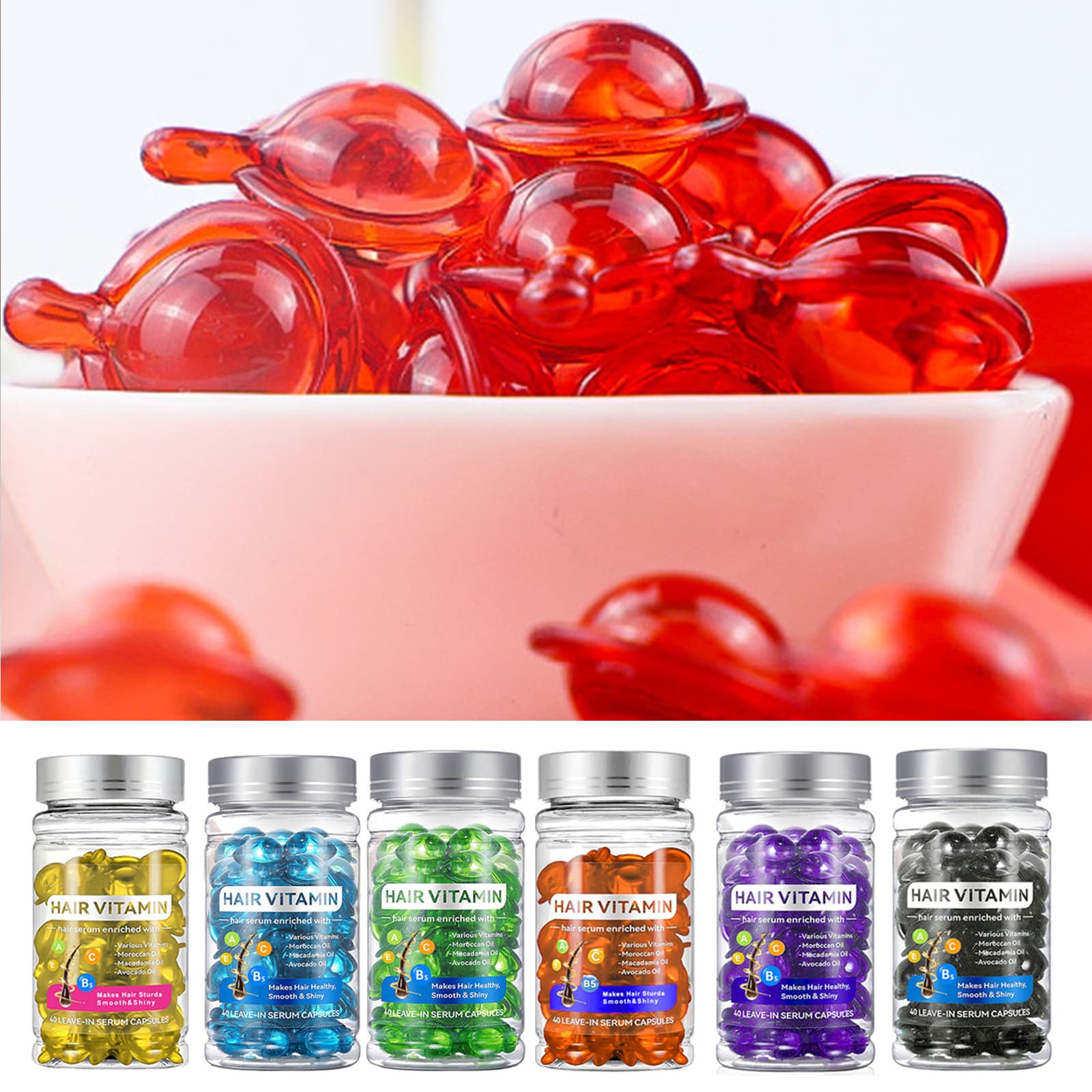 [跨境护发精油胶囊Hair care capsule摩洛哥坚果油免洗修护批发] 3