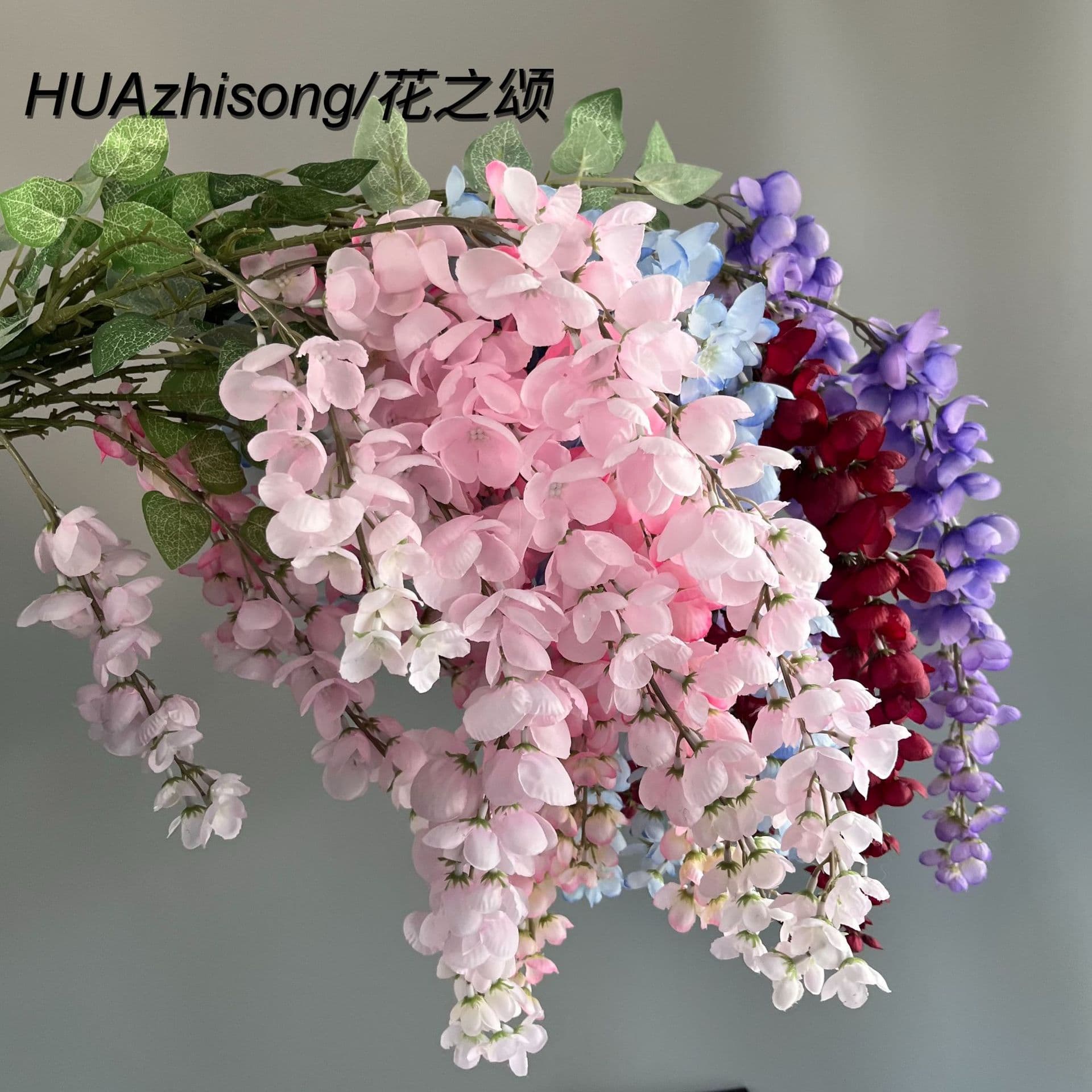 Simulated bouquet Wisteria Arbor Tofu Artificial Flowers Hanging Ceiling Wall-mounted Home Decoration Wedding Fake Bouquet 3