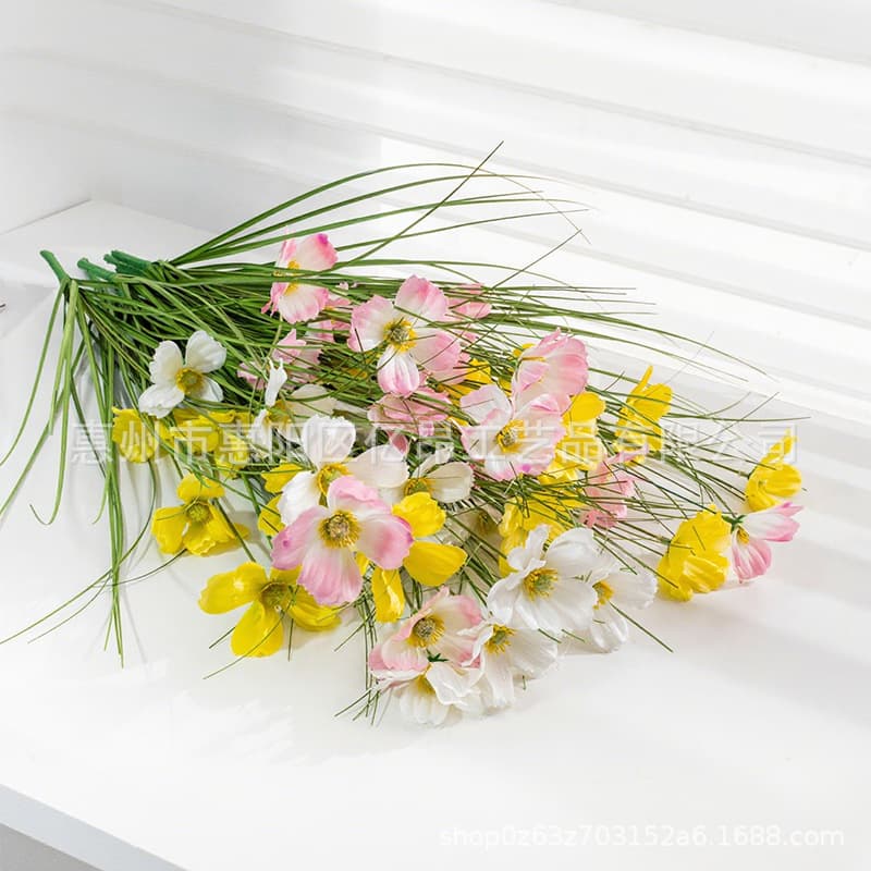 Wedding decoration artificial flower bouquet Gesang flower single branch plastic flower cross-border fake flower single hibiscus flower artificial flower 3
