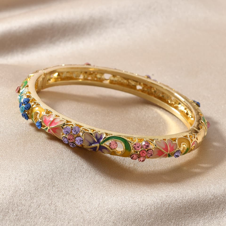 Jingtai Blue Palace Ceremony Traditional Women's Bracelet Fashion Global Plating Highlights and Drilling Festival Gifts Goods Jewelry 2