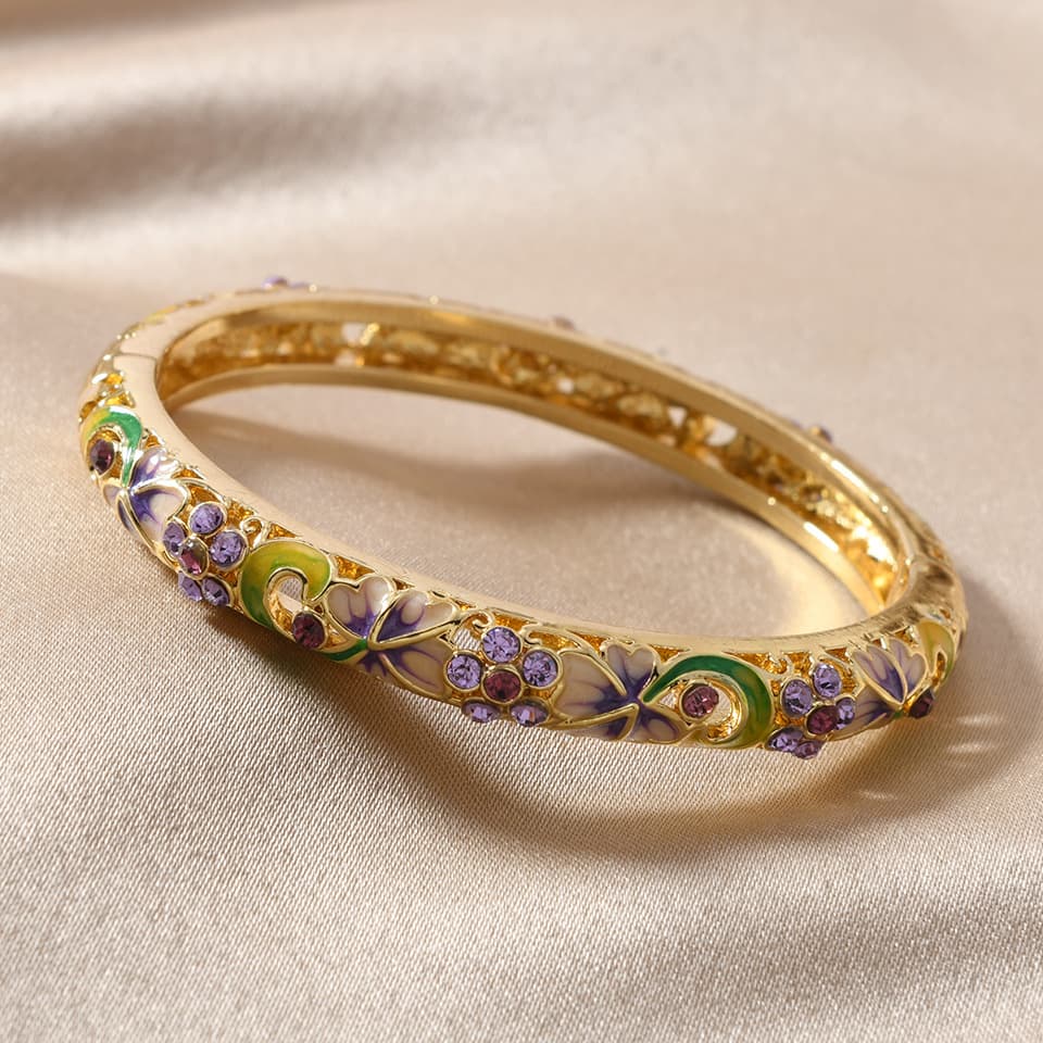 Jingtai Blue Palace Ceremony Traditional Women's Bracelet Fashion Global Plating Highlights and Drilling Festival Gifts Goods Jewelry 3