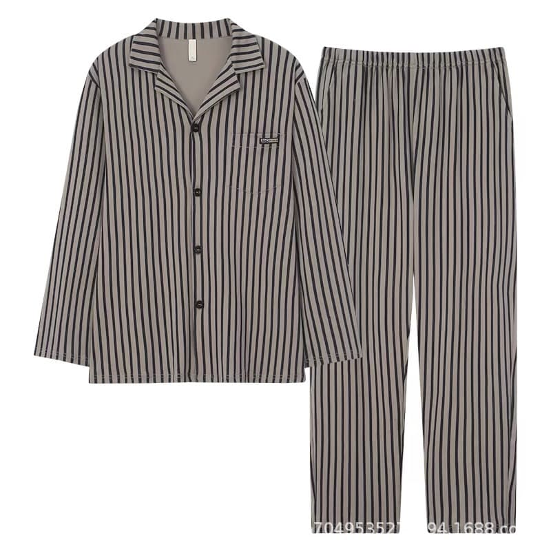 High-end high quality pijama, men's autumn long-sleeve, demi-season set, men's style, plus size 5